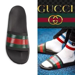 Classic chic! Gucci iconic Pursuit '72 Rubber Slide 'Black” size 9